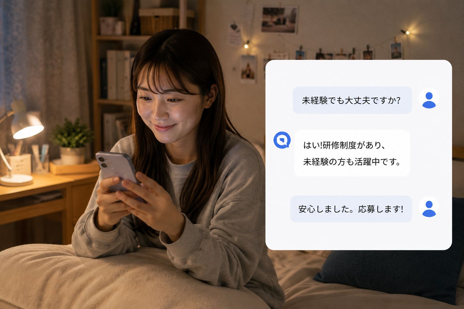 採用の不安が解消され、応募に進む求職者